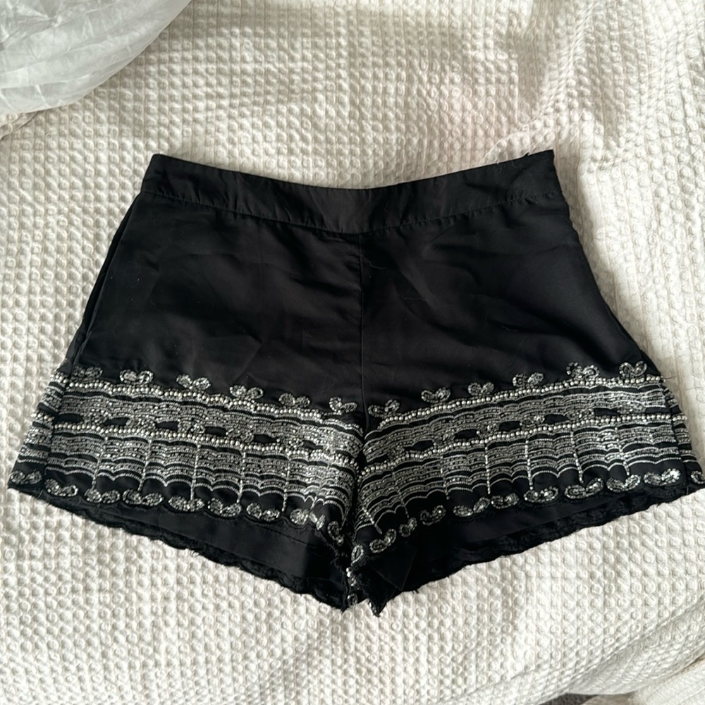 Black Beaded shorts